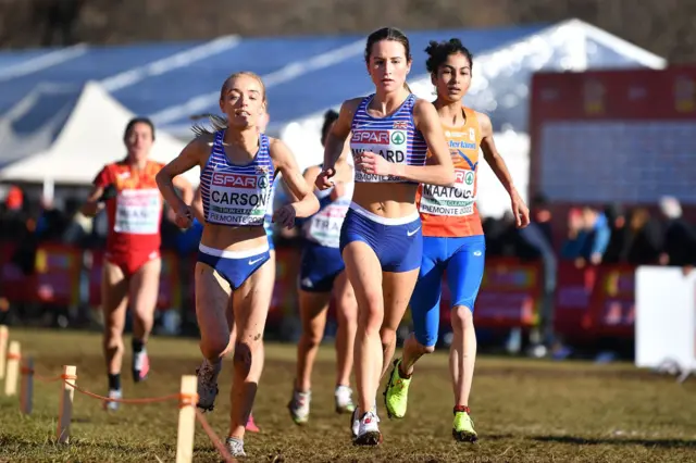 GB's Alexandra Millard competes during the U23 Women race during the European Cross Country Championships