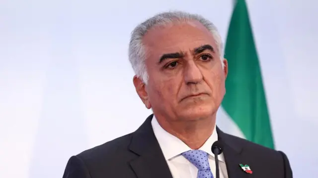 A file photo of Reza Pahlavi - he is wearing a suit