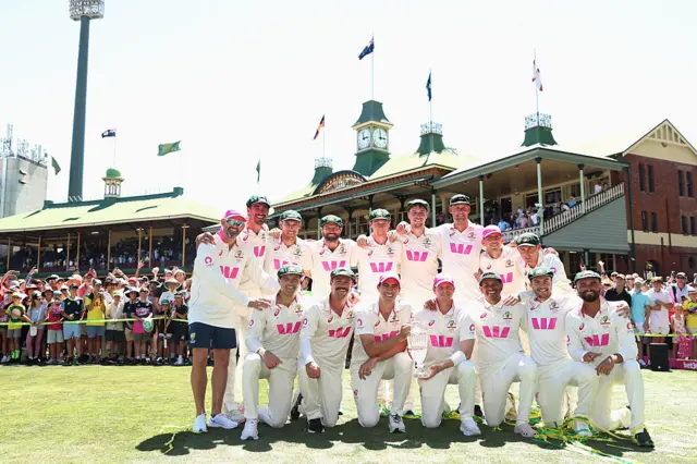 Australia's players in a team photo