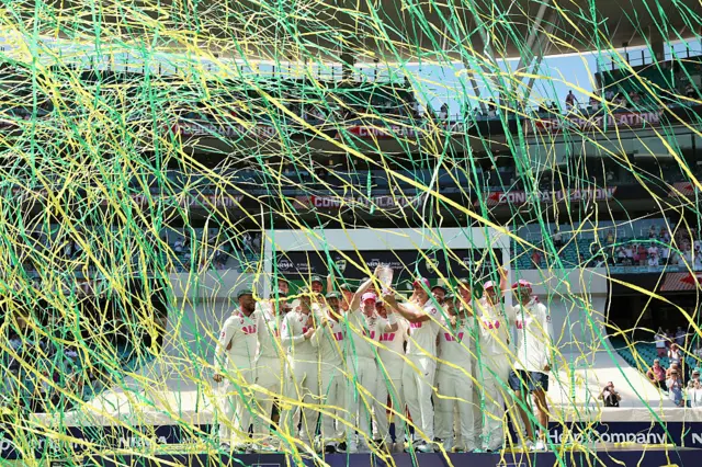 Australia's players celebrate