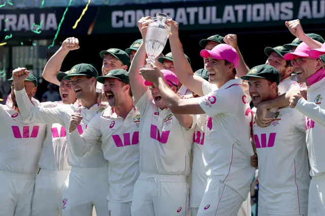 Australia's players celebrate