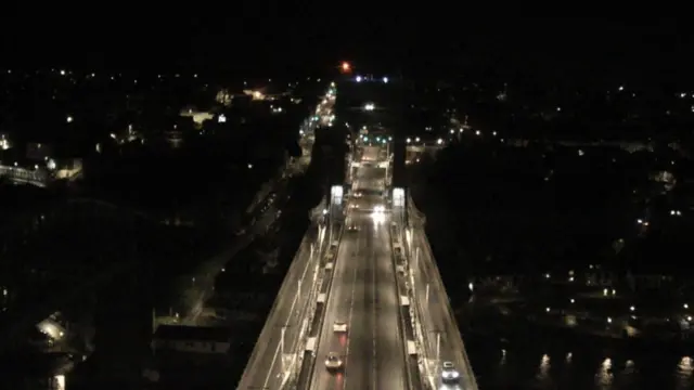 Tamar Bridge at night