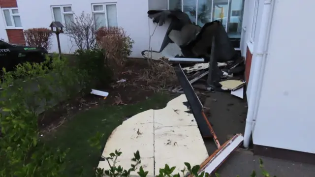 Damage to block of flats in Guernsey
