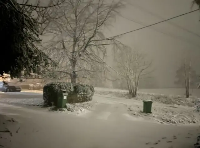 A snow covered street