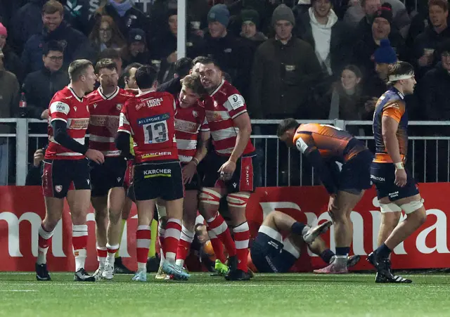 Charlie Atkinson scores for Gloucester
