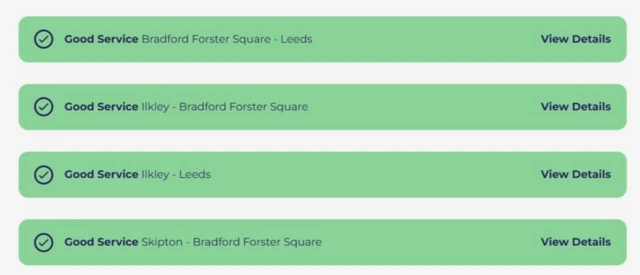 Board showing no train delays