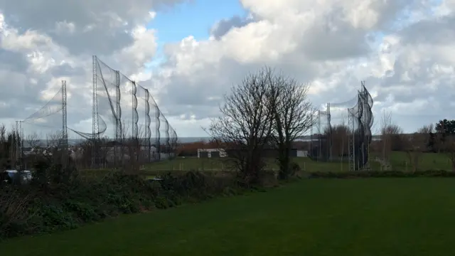 A golf course damaged by Storm Goretti