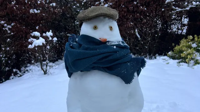 Snowman in Carsington