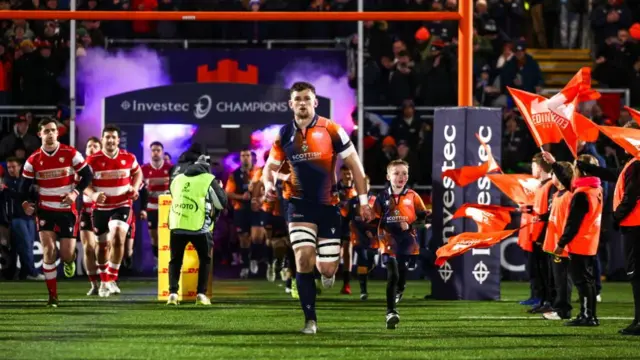 Magnus Bradbury leads out Edinburgh before kick-off