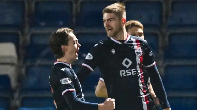Ross County's Jay Henderson (left) celebrates
