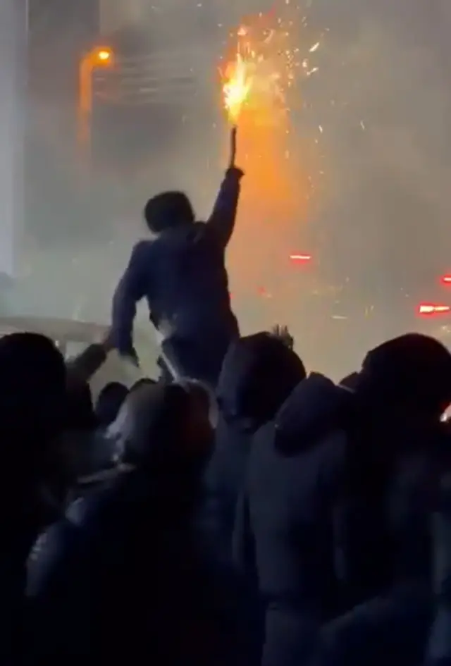 Images of protests in Iran emerging following internet black out in the country