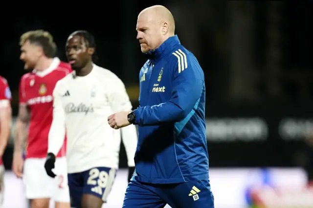 Dyche trudges to the dressing room at the break
