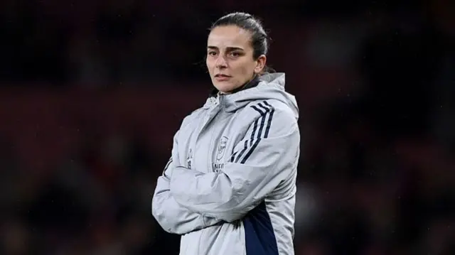 Renee Slegers standing on the touchline