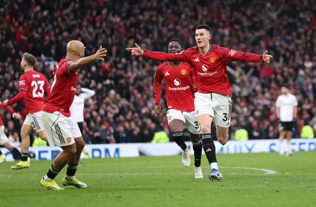 Benjamin Sesko of Manchester United celebrates