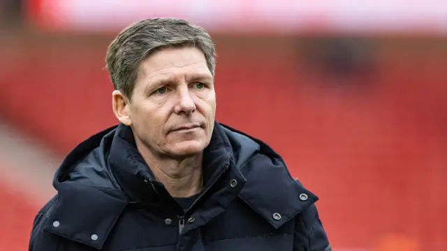 Crystal Palace's manager Oliver Glasner looks on
