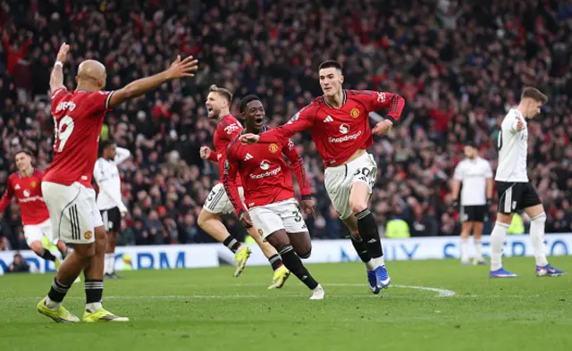 Benjamin Sesko of Manchester United celebrates scoring