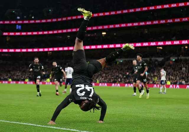 Antoine Semenyo doing a cartwheel