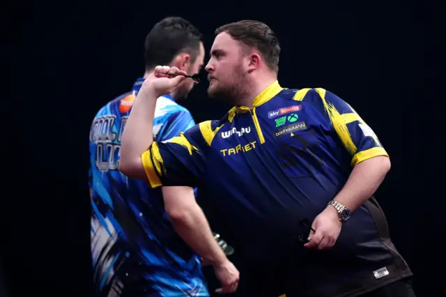 England's Luke Littler during his match against England's Luke Humphries during day four of the Winmau World Masters at Arena MK, Milton Keynes