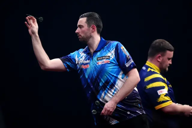 England's Luke Humphries during his match against England's Luke Littler during day four of the Winmau World Masters at Arena MK, Milton Keynes