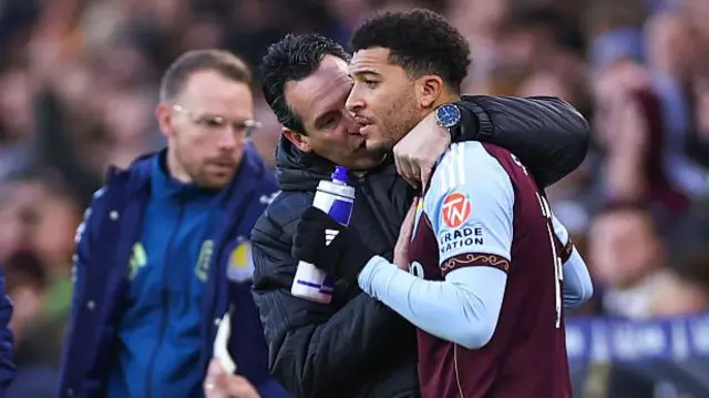 Unai Emery and Jadon Sancho