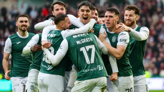 Hibs celebrate