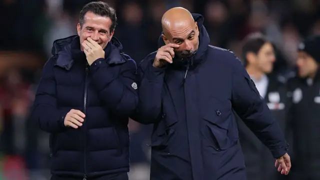 Marco Silva and Pep Guardiola laughing