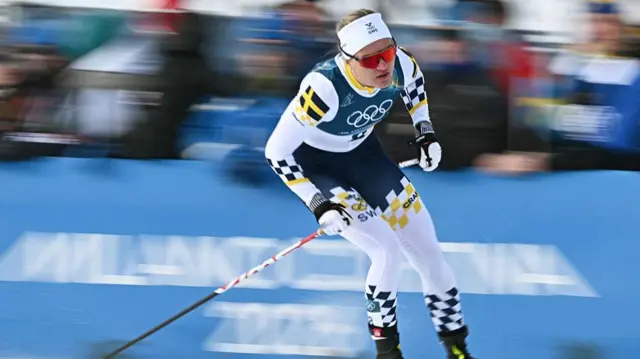 Sprint leader Svahn in action