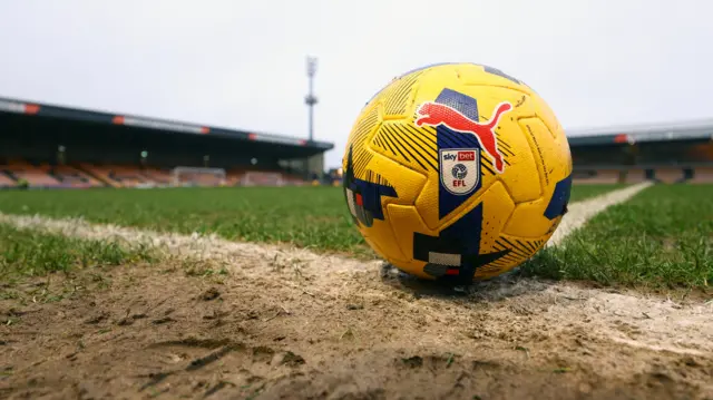 An EFL matchball on the sidelines at Port Vale's Vale Park