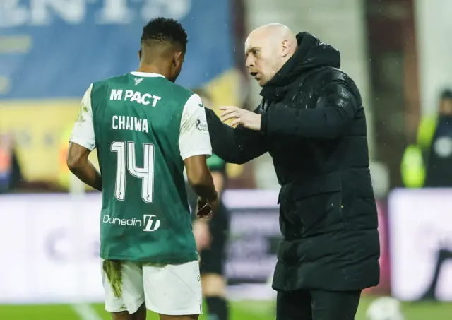 Miguel Chaiwa gets a talking to from manager David Gray