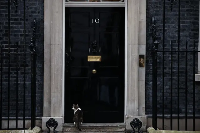 A picture of No 10 is seen from outside