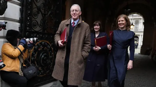 Northern Ireland Secretary Hilary Benn, Education Secretary and Minister for Women and Equalities Bridget Phillipson and Baroness Chapman of Darlington arrive for a Cabinet meeting in Downing Street, London.