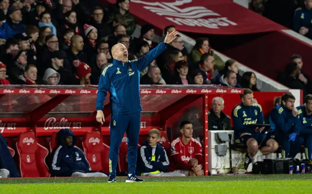 Nottingham Forest's manager Sean Dyche gestures