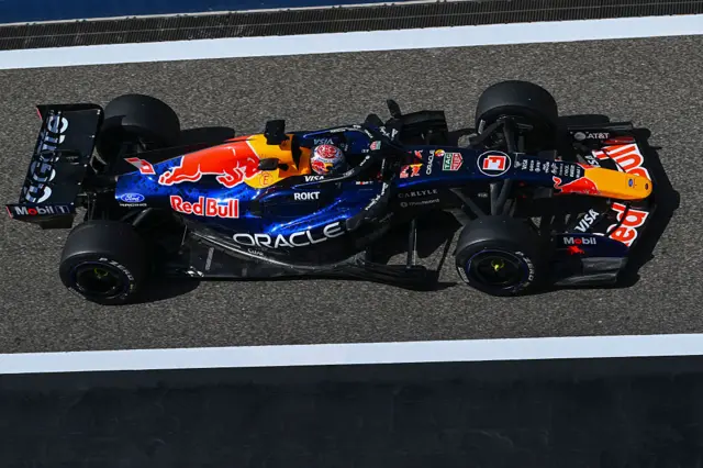 Max Verstappen drives the new Red Bull in Bahrain