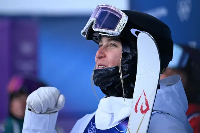 Elizabeth Lemley celebrates