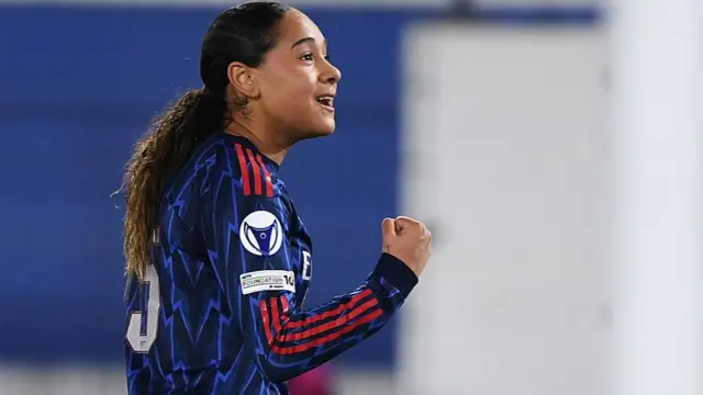 Olivia Smith celebrates