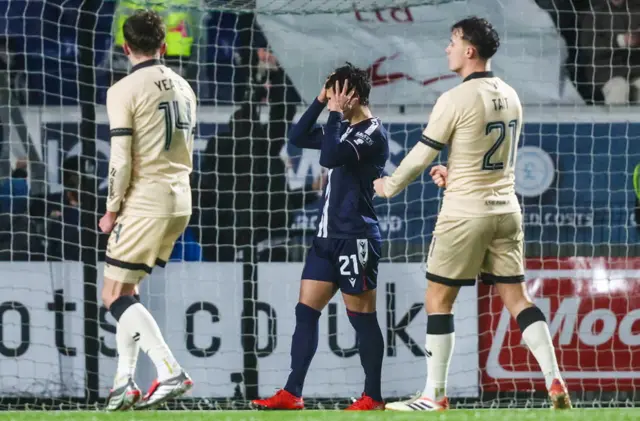 Yan Dhanda missed a late penalty for Dundee