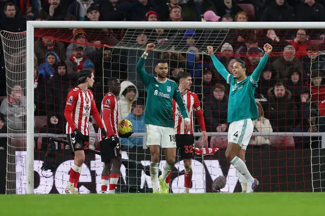 Virgil van Dijk celebrates