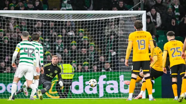 Livingston's Robbie Muirhead scores a penalty to make it 1-1