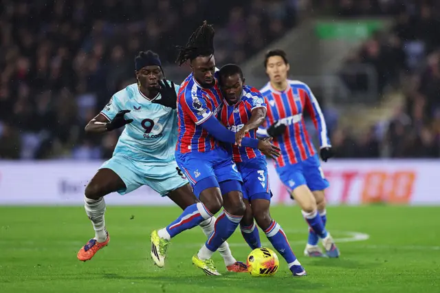 Naouirou Ahamada clashes with teammate Tyrick Mitchell