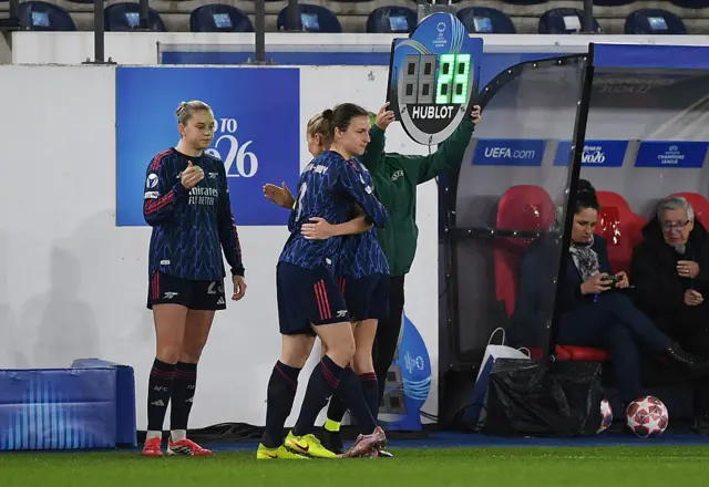 Alessia Russo and Lotte Wubben-Moy come on