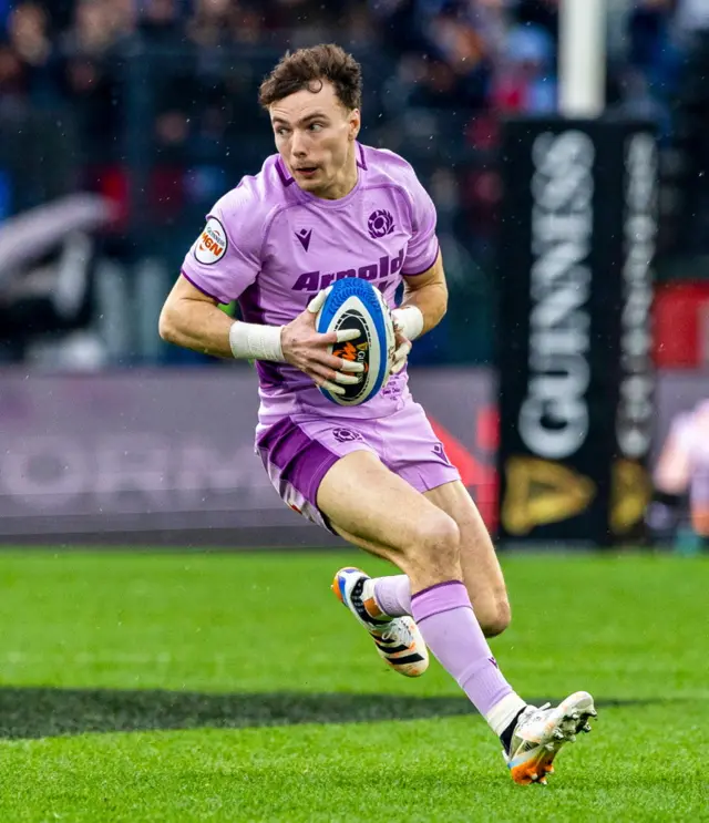 Scotland's Jamie Dobie in action during a Guinness Six Nations match between Italy and Scotland at the Stadio Olimpico, on February 07, 2026, in Rome, Italy.