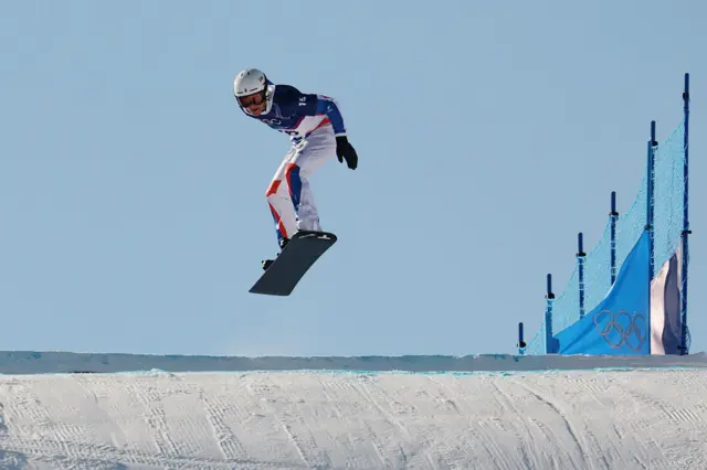 Snowboarder Aidan Chollet in action