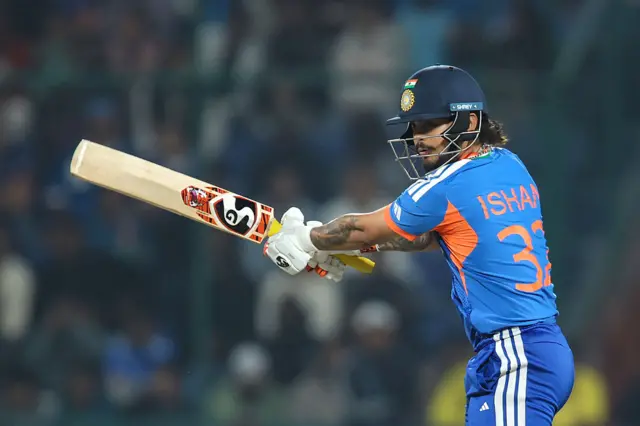Ishan Kishan of India plays a shot