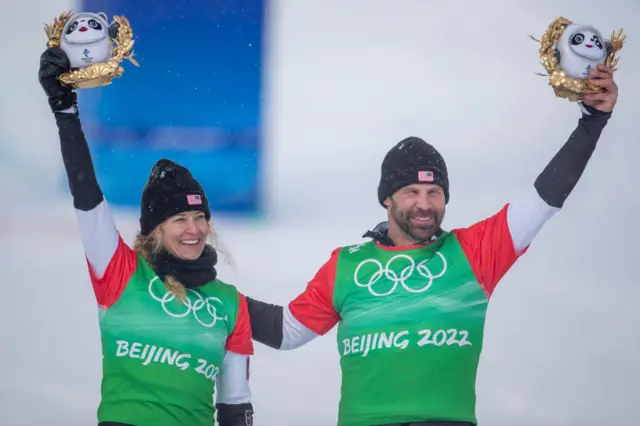 Lindsey Jacobellis and Nick Baumgartner at Beijing 2022