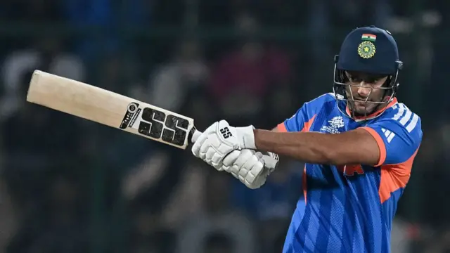 Shivam Dube plays a shot
