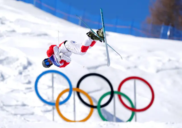 France's Thibaud Mouille during the Men's Moguls at the Livigno Snow Park