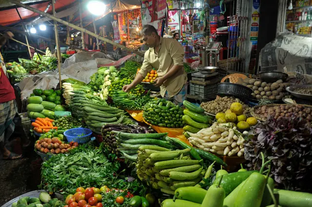 A local vegetable market in Sylhet