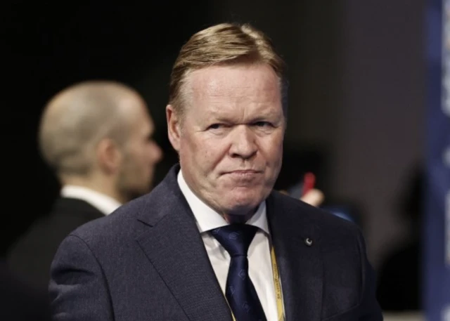 Ronald Koeman looks on
