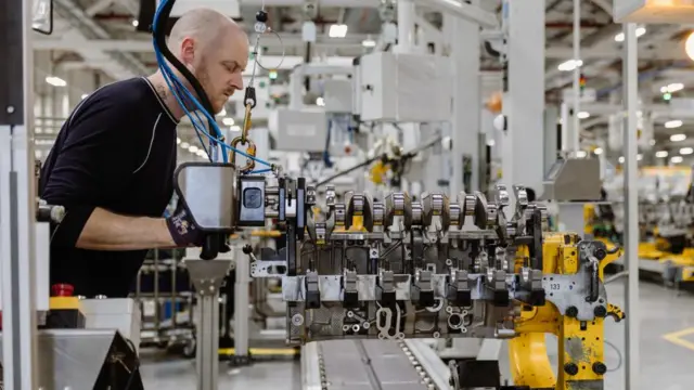 A worker at the Jaguar Land Rover plant in Wolverhampton, West Midlands