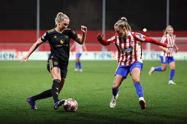 Ellen Wangerheim runs at Atletico defence